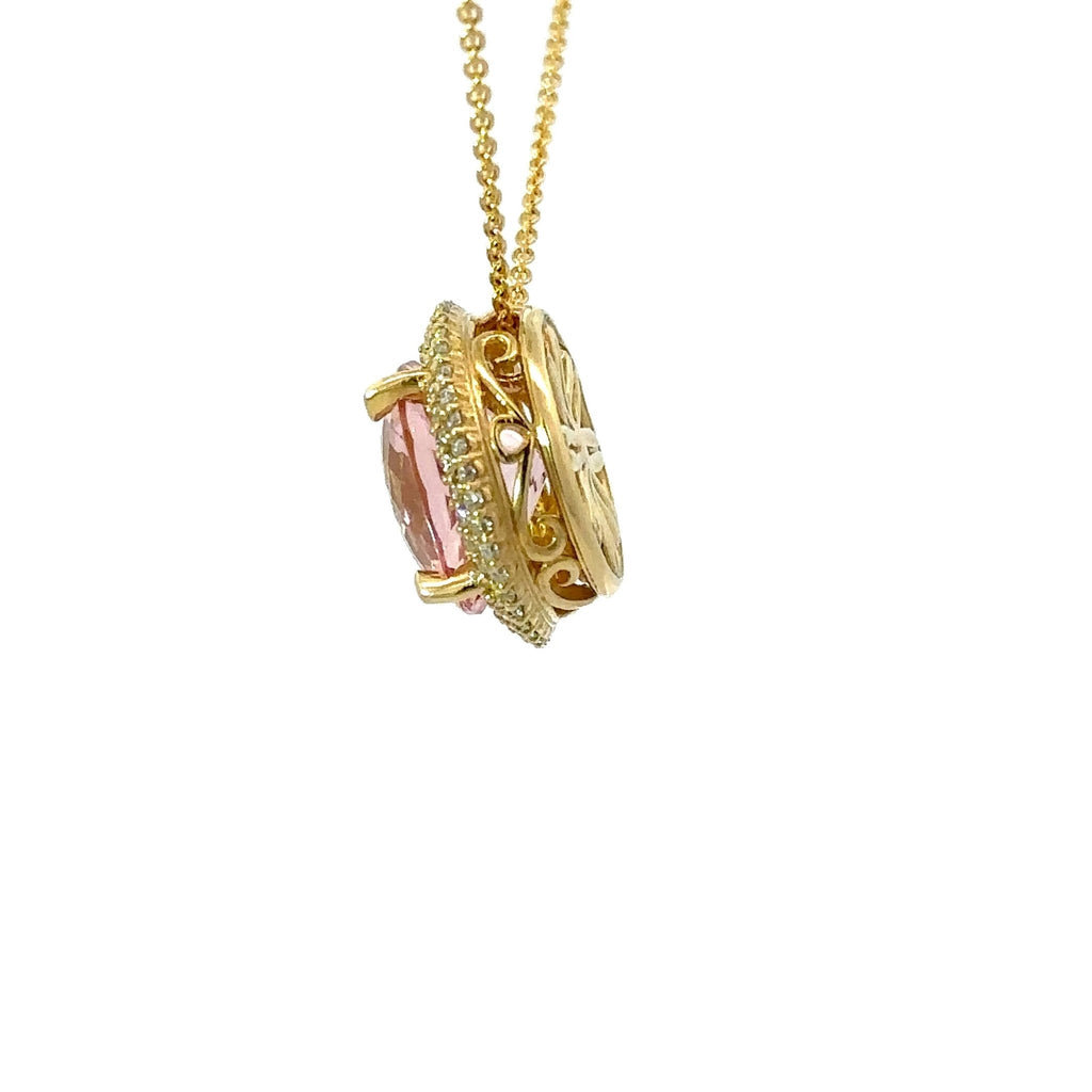 Morganite and Diamond Necklace - Chapel Hills Jewelry