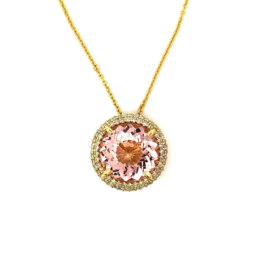 Morganite and Diamond Necklace - Chapel Hills Jewelry